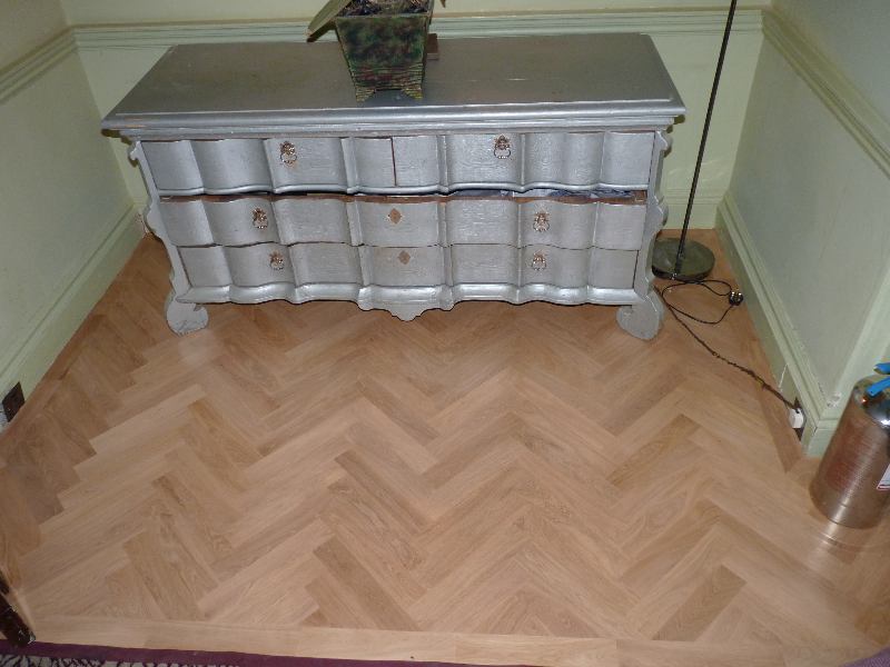 Oak floor panels after renovation Tracy Park Gallery