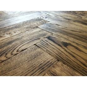 Burnt Tumbled Rustic Oak Parquet Flooring Blocks Natro Finish size 16x70x280mm