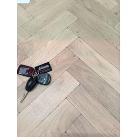 P125/16 Tumbled Rustic Oak Parquet Flooring Blocks Mat White Washed Finish, size 16x70x280mm