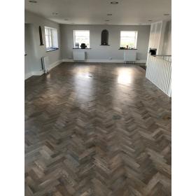 P130/16 Vulcanic Dust Tumbled Parquet Flooring, size 16x70x280mm