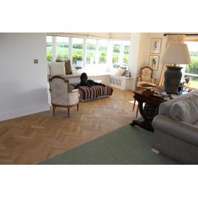 P116/22 Tumbled Rustic Oak Parquet Flooring Blocks Natro oil 1% Finish, size 22x70x280mm