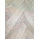 Tumbled Rustic Oak Parquet Flooring Blocks Mat White Washed Finish, size 16x70x280mm