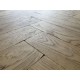 Tumbled Rustic Light Burnt Oak Parquet Flooring Blocks Natro Finish size 16x70x280mm