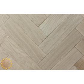 Sample of P105/22 Rustic Brushed+Microbevel Oak Parquet Flooring Blocks Unfinishead 22x70x280mm