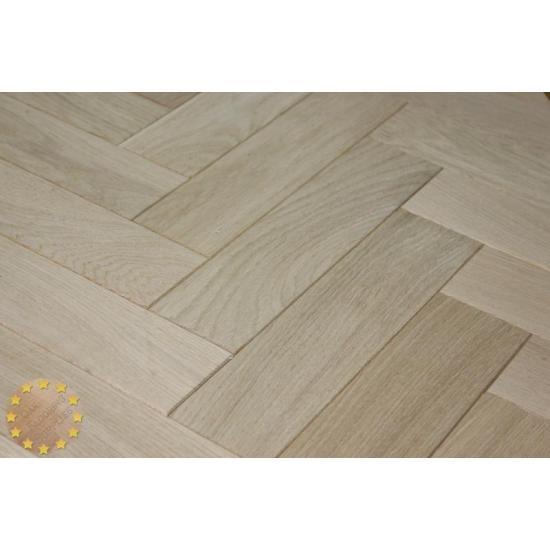 Sample of P107/16 Prime Brushed+Microbevel Oak Parquet Flooring Blocks Unfinishead 16x70x280mm