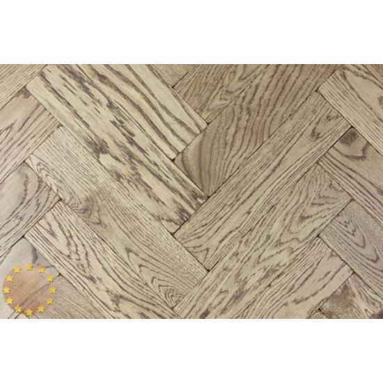 Sample of P119/16 Walnut Tumbled Parquet Flooring, size 16x70x280mm