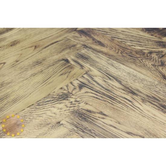 P128/22 Tumbled Parquet Floor Burnt, size 22x70x280mm