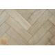 Sample of P131/16 White Reaction Solid Parquet Flooring, size 16x70x280mm