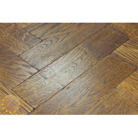 P134/22 Double Dark Oak Solid Parquet Flooring, size 22x70x280mm